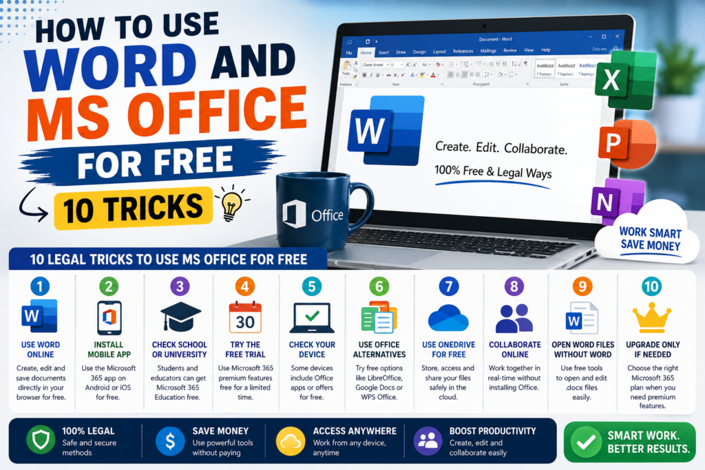 How to use Word and MS Office for free
